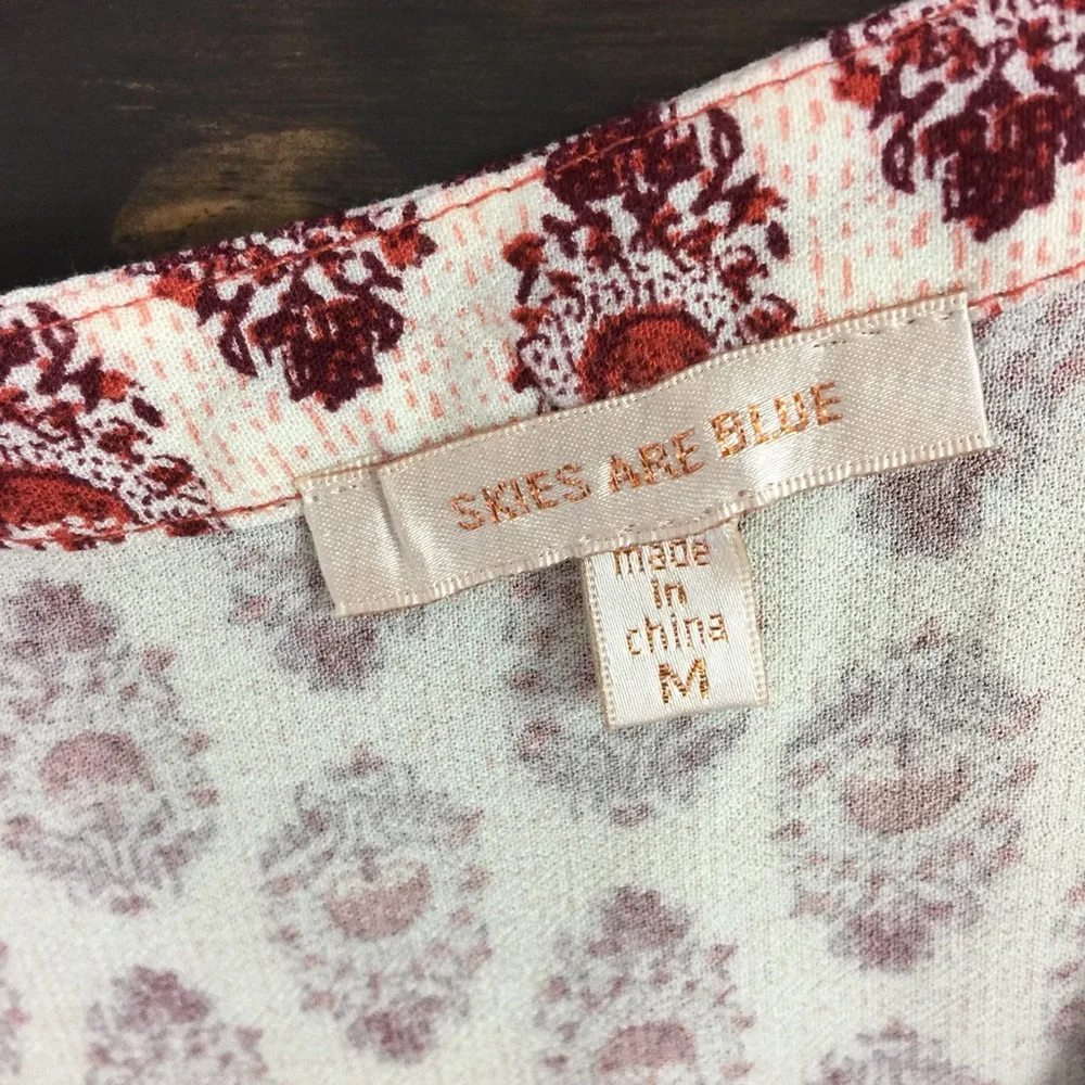 Skies are Blue |‎ Boho Paisley Lace Blouse